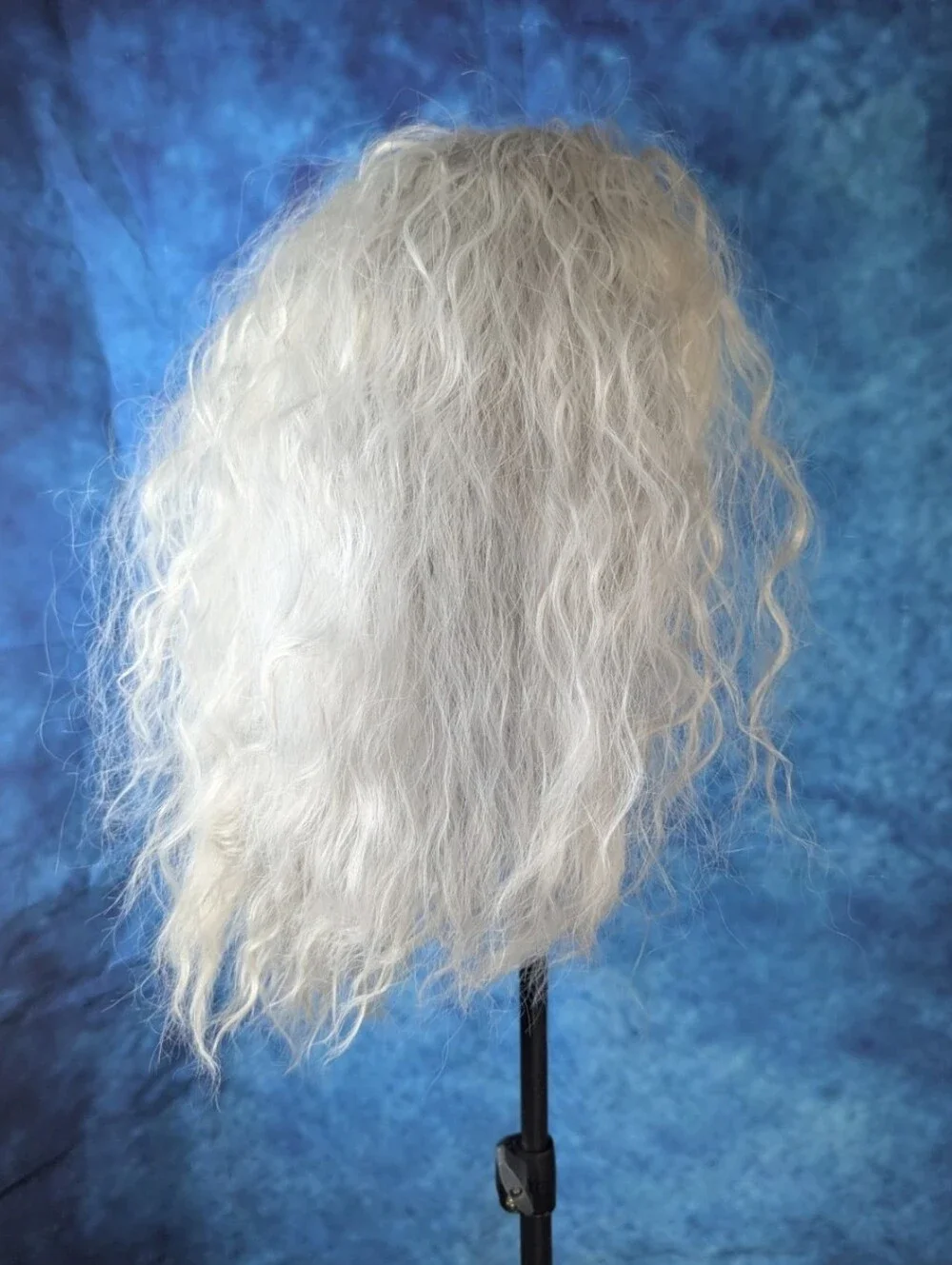 Witchy White Grey Synthetic Wig Mid-Length Adjustable Cap NIB